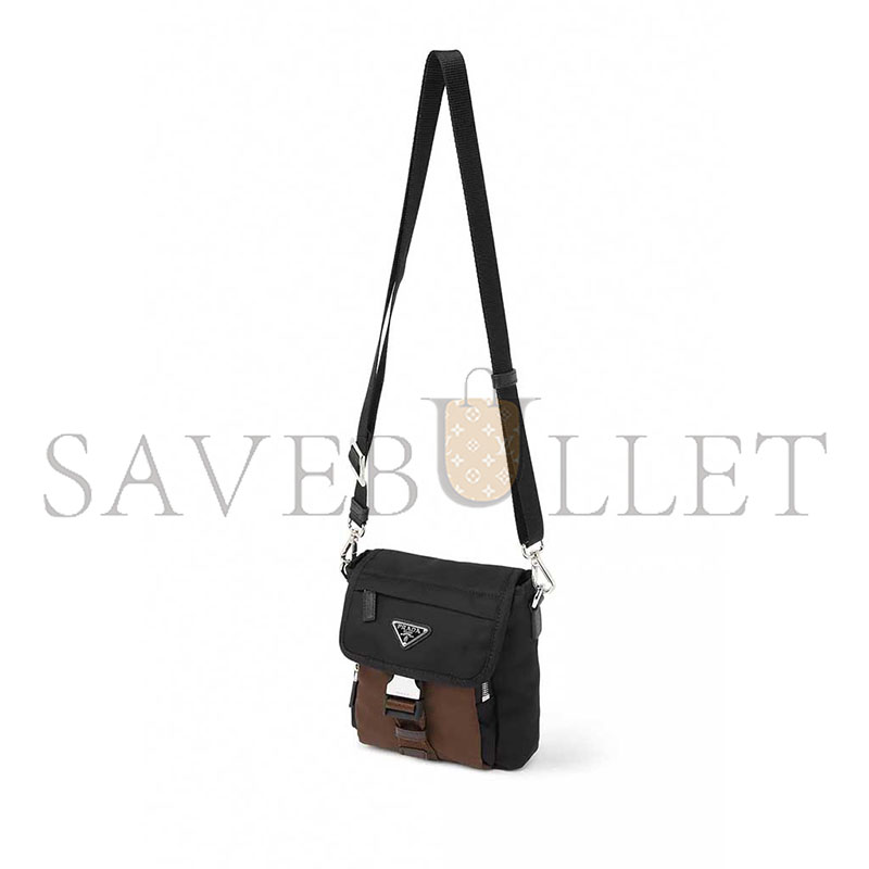 PRADA RE-NYLON AND SAFFIANO LEATHER SMARTPHONE CROSSBODY BAG 2ZT086 (18*14*5cm)